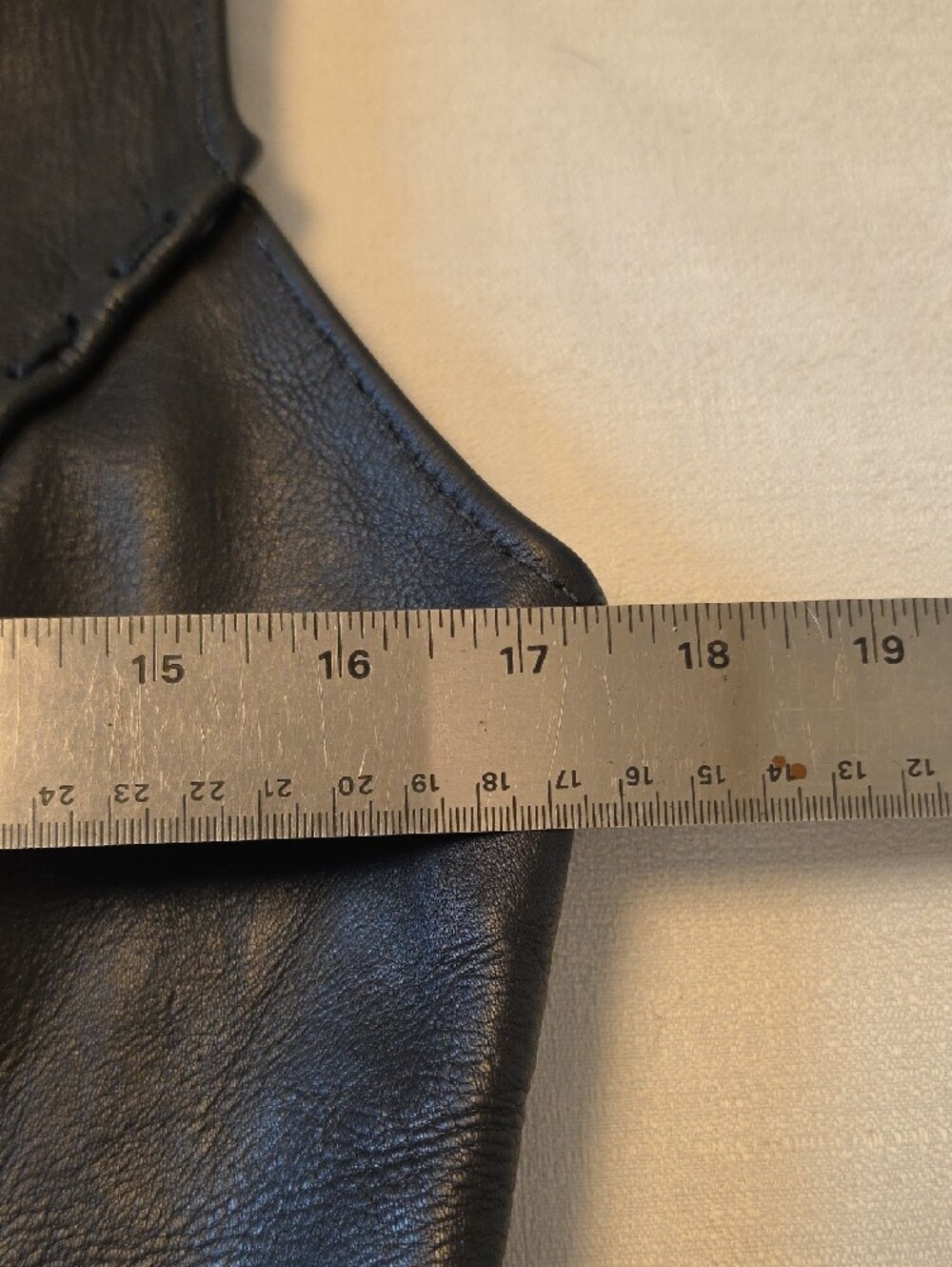 Rose Leather Works Sleeveless Black Leather Snap Button Vest With Lace Detailing - Picture 9 of 10